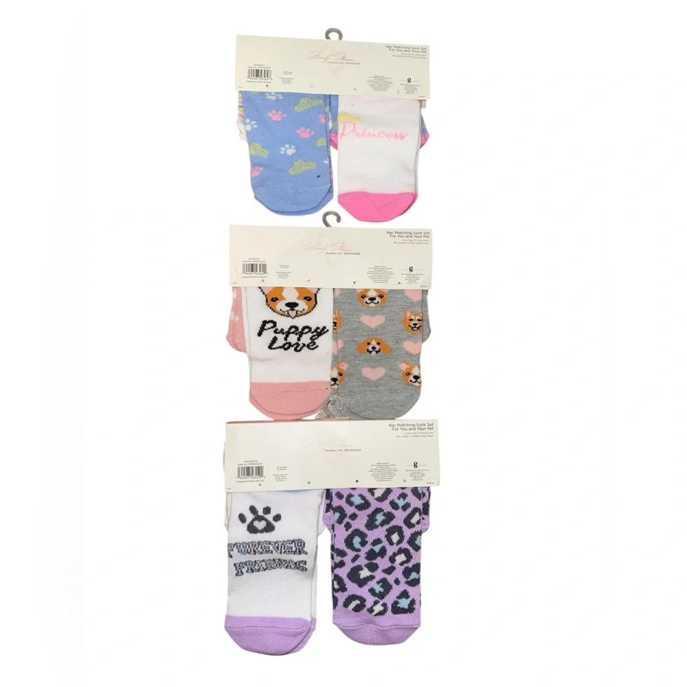 Marilyn Monroe Matching Pet and Owner Socks (small pet) 3 sets of 2 each new nwt
